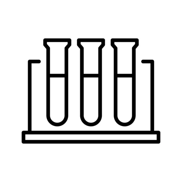 Ikona Probówki Kolba Chemiczna Piktogram Izolowany Białym Tle Ilustracja Wektora — Wektor stockowy