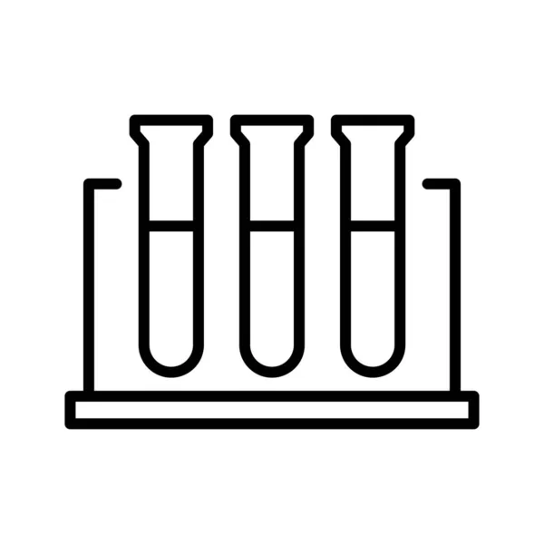 试管图标 化学烧瓶在白色背景上孤立的象形文字 矢量说明 — 图库矢量图片