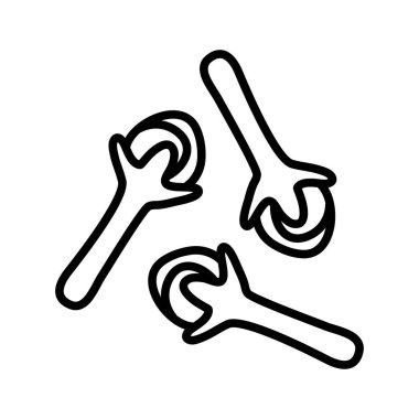 Karanfil ikonu. Baharat ürünü. Yemek malzemesi. Piktogram beyaz arka planda izole edildi. Vektör illüstrasyonu.