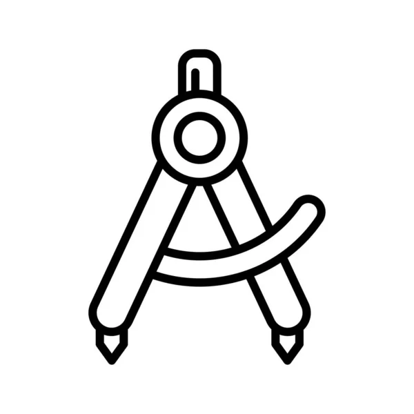 Schule Zeichnet Kompass Symbol Piktogramm Isoliert Auf Weißem Hintergrund Vektorillustration — Stockvektor