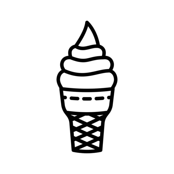 Ice Cream Waffle Cup Icon Sorbet Dessert Pictogram Isolated White — Stockový vektor