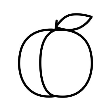 Kayısı ikonu. Piktogram beyaz arka planda izole edildi. Vektör illüstrasyonu.