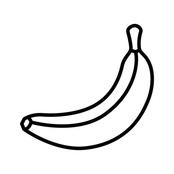 Banana Icon Tropical Fruit Pictogram Isolated White Background Vector Illustration — Archivo Imágenes Vectoriales