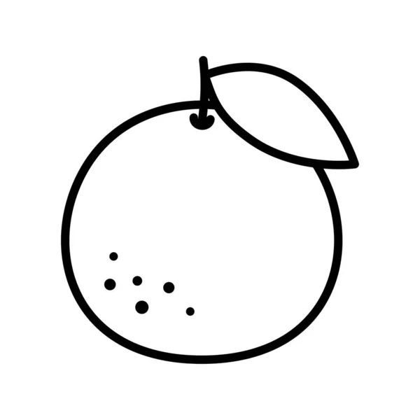 Icona Frutta Arancione Frutta Tropicale Pittogramma Isolato Sfondo Bianco Illustrazione — Vettoriale Stock