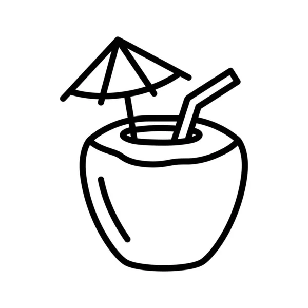 Coconut Drink Icon Tropical Cocktail Coconut Exotic Alcohol Drink Vector — 图库矢量图片