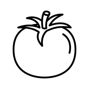 Domates ikonu. Piktogram beyaz arka planda izole edildi. Vektör illüstrasyonu.