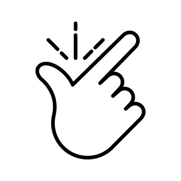 Easy Icon Finger Snapping Hand Gesture Pictogram Isolated White Background — Διανυσματικό Αρχείο