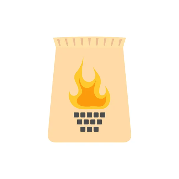 Вугілля Паперовому Пакеті Пакет Вугільних Шматочків Барбекю Вогню Приготування Їжі — стоковий вектор