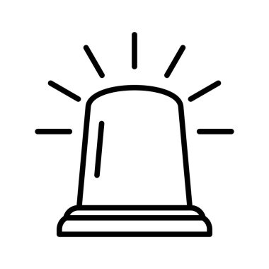 Siren simgesi. Ambulans ya da polis acil durum sireni. Teşhirci. Piktogram beyaz arka planda izole edildi. Vektör illüstrasyonu.