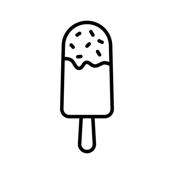 Ice Cream Stick Icon Ice Cream Eskimo Pictogram Isolated White — Vettoriale Stock