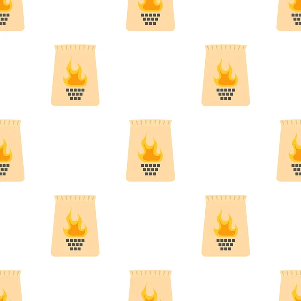 Seamless Pattern Barbecue Coal Bag Isolated White Background Vector Illustration — 图库矢量图片