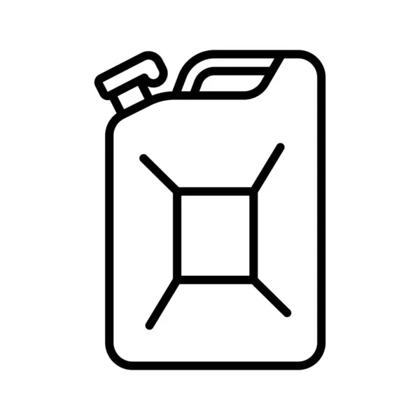 Petrol Canister Icon Jerry Can Gasoline Oil Pictogram Isolated White — Vettoriale Stock