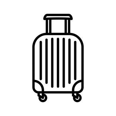 Bagaj, bagaj hattı ikonu. Piktogram beyaz arka planda izole edildi. Vektör illüstrasyonu.