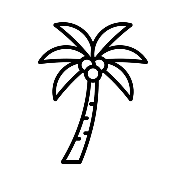 Coconut Tree Icon Palm Tree Pictogram Isolated White Background Vector —  Vetores de Stock