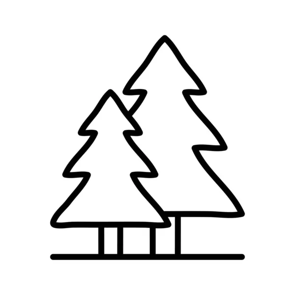 Forest Icon Evergreen Tree Pictogram Isolated White Background Vector Illustration — стоковый вектор