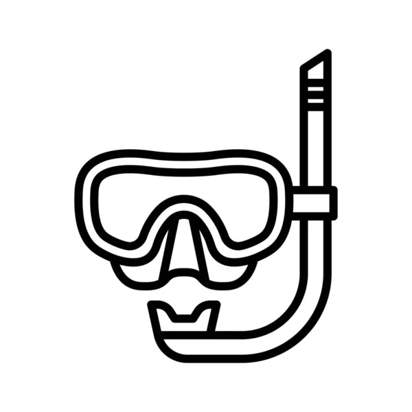 Snorkel Mask Icon Underwater Mask Snorkeling Equipment Pictogram Isolated White — Wektor stockowy