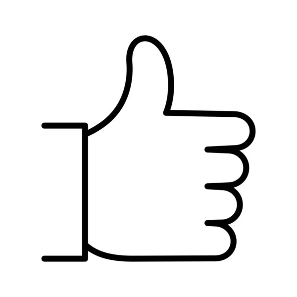 Thumb Hand Gesture Icon Pictogram Isolated White Background Vector Illustration — Vetor de Stock