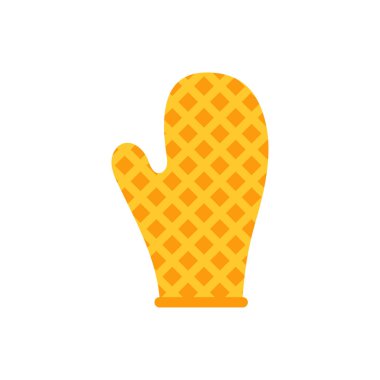 Beyaz üzerine çizgili sarı fırın eldiveni ya da eldiven. Elini sıcak nesnelerden, mutfak gereçlerinden ya da bbq temasından korumak için kullanılır.