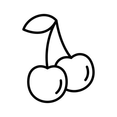 Kiraz çizgisi simgesi. Piktogram beyaz arka planda izole edildi. Vektör illüstrasyonu.