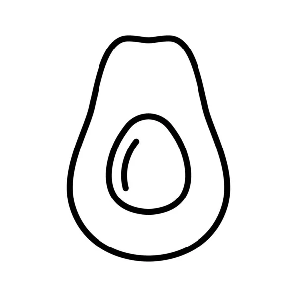 Avocado Line Icon Pictogram Isolated White Background Vector Illustration — ストックベクタ