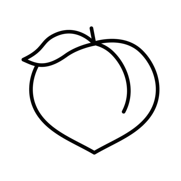 Peach Outline Icon Pictogram Isolated White Background Vector Illustration — Stockvektor