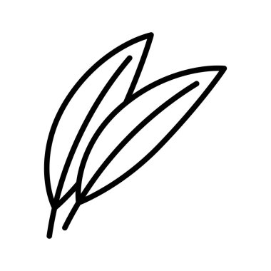 Willow leaf outline icon. Pictogram isolated on a white background. Vector illustration.