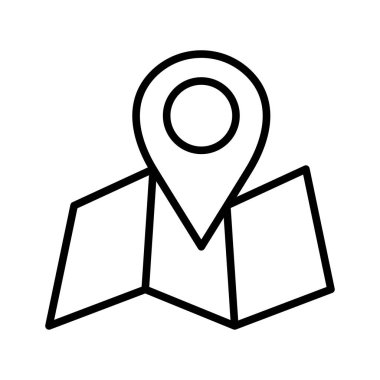Map icon with pin pointer. Location. Pictogram isolated on a white background. Vector illustration.