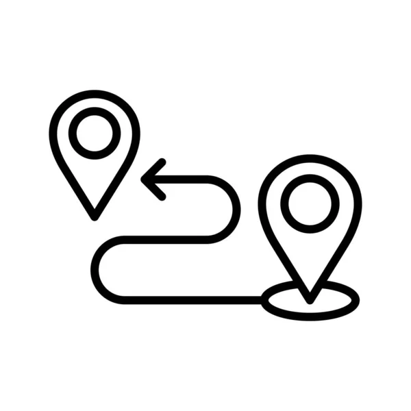 Map Route Gps Distance Roadmap Icon Geolocation Map Path Distance — ストックベクタ
