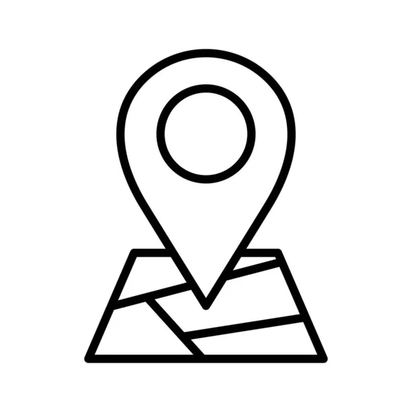 Map Navigation Icon Pin Map Location Pictogram Isolated White Background — Stok Vektör