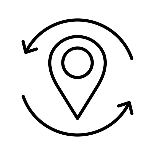Location Pin Icon Map Marker Pointer Gps Pictogram Isolated White — Image vectorielle