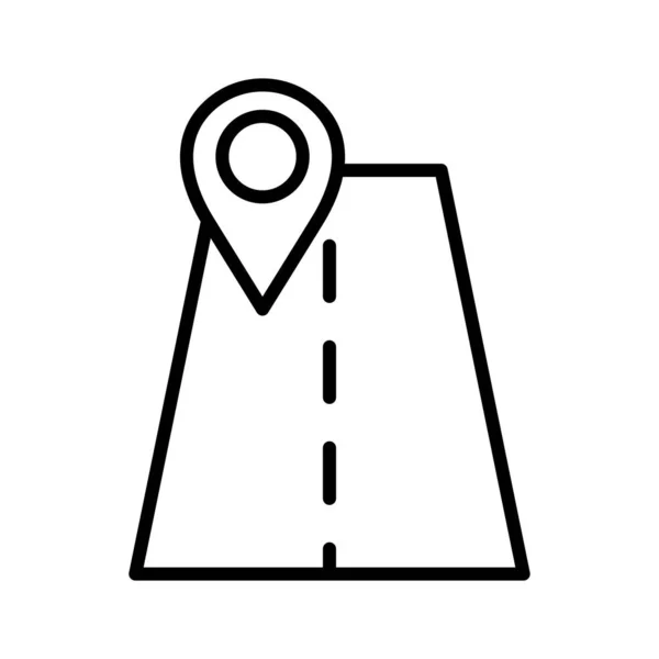 Road Way Navigation Route Planning Pictogram Isolated White Background Vector — Image vectorielle