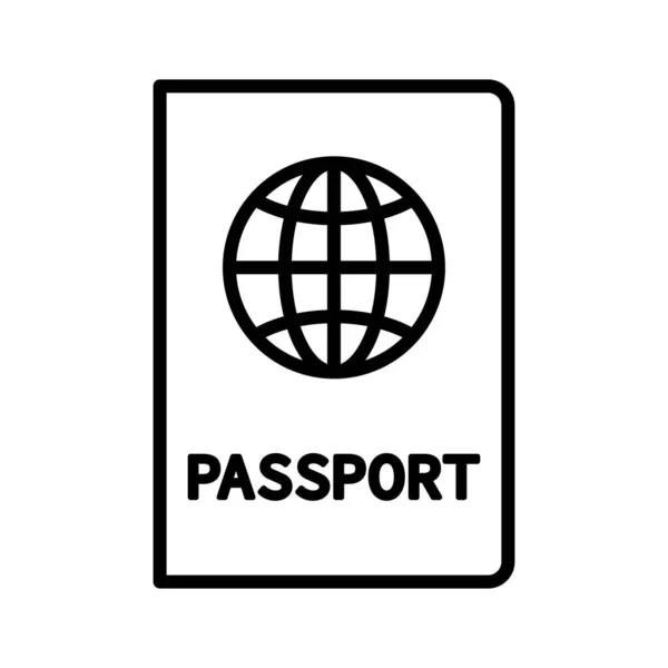 Passport Icon Visa Document Arrival Pictogram Isolated White Background Vector — 스톡 벡터