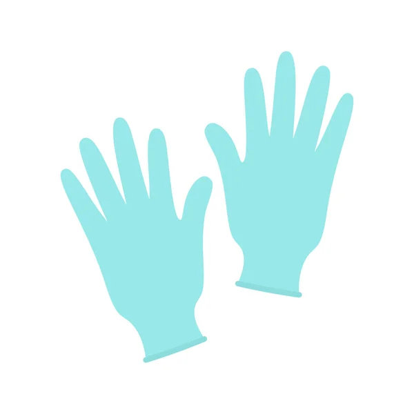 Vector Illustration Green Medical Gloves Hygiene Supplies Protective Gloves Flat — Stok Vektör