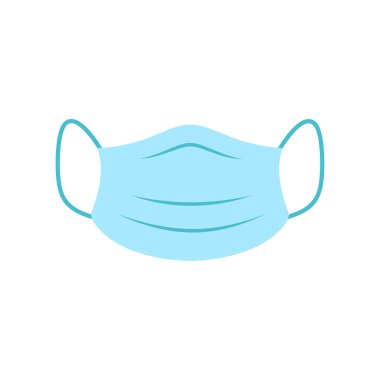 medical face mask isolated on white background, flat style, vector illustration of protective and hygiene equipment in medicine