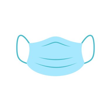 medical face mask isolated on white background, flat style, vector illustration of protective and hygiene equipment in medicine