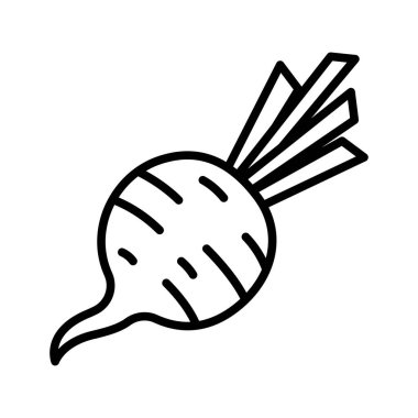 Beet icon. Beets beetroot vegetable or radish. Pictogram isolated on a white background. Vector illustration.