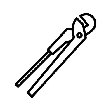 Pipe wrench icon. Wrench for gas and plumbing pipe. Pictogram isolated on a white background. Vector illustration.