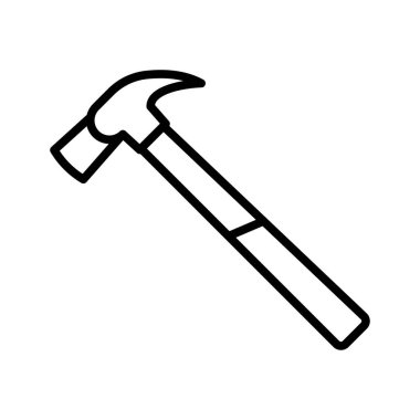 Çekiç simgesi. Piktogram beyaz arka planda izole edildi. Vektör illüstrasyonu.