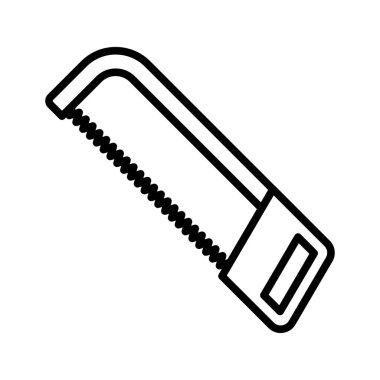 Hack saw icon. Hacksaw. Pictogram isolated on a white background. Vector illustration.
