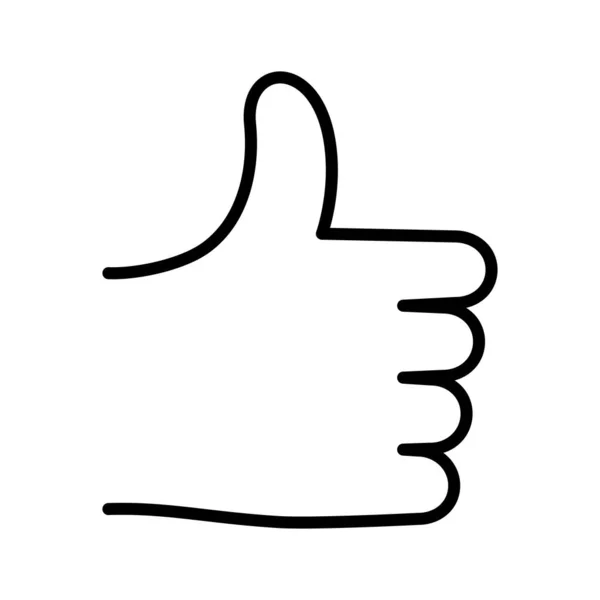 Icon Hand Thumb Gesture Pictogram Isolated White Background Vector Illustration — Vetor de Stock