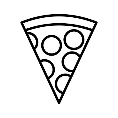 Pizza slice icon. Fast food symbol. Pictogram isolated on a white background. Vector illustration.