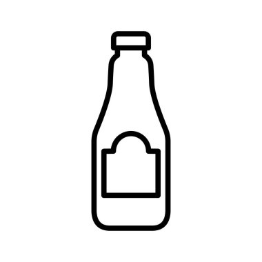 Ketchup icon. Bottle of tomato sauce. Fast food symbol. Pictogram isolated on a white background. Vector illustration.