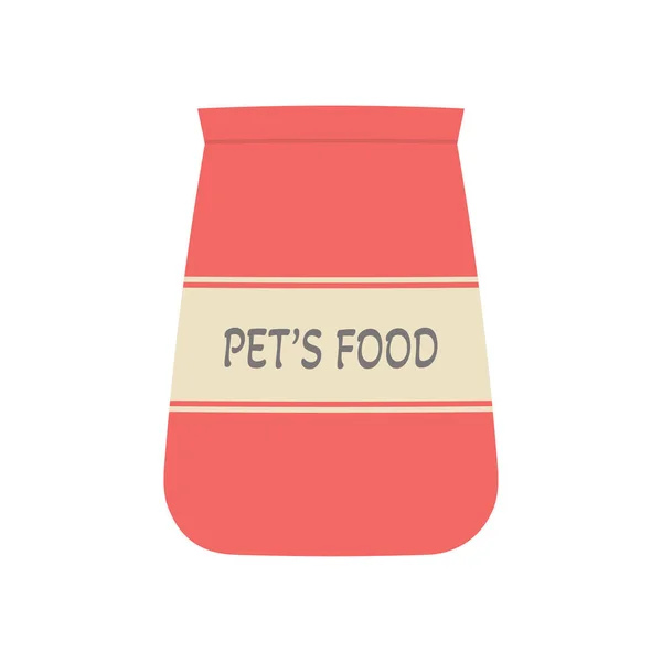Packaging Dry Pet Food Isolated White Background Vector Illustration Flat — 图库矢量图片