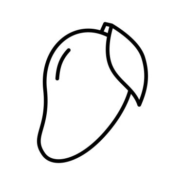 Mango icon. Summer tropical fruit. Pictogram isolated on a white background. Vector illustration.