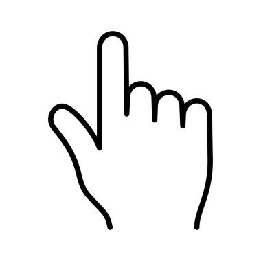 Hand pointer icon. Clicking mouse pointer. Pictogram isolated on a white background. Vector illustration.