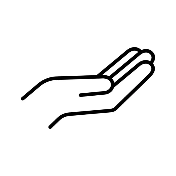 Hand Receiving Icon Opened Hand Symbol Receiving Pictogram Isolated White — Wektor stockowy