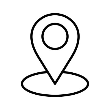 Location pin icon. GPS position sign. Pictogram isolated on a white background. Vector illustration.