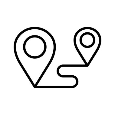 Route tracking icon. GPS navigation. Start and end journey. Pictogram isolated on a white background.