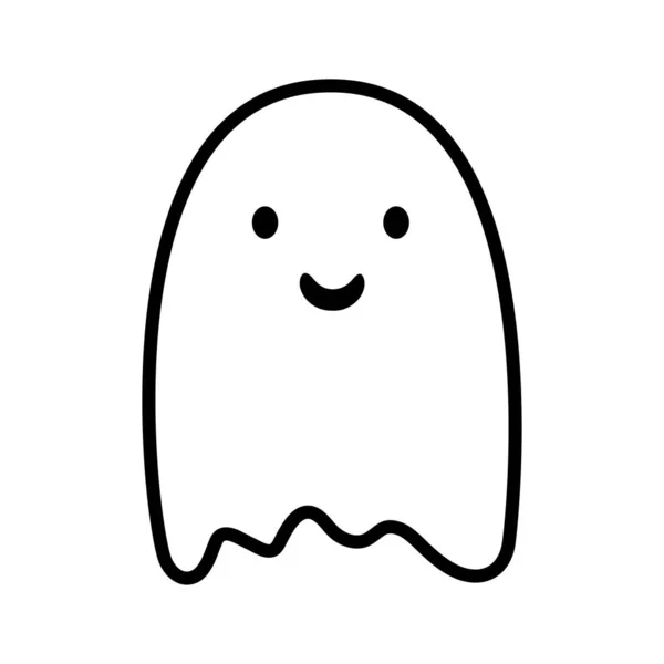 Fantasma Divertido Halloween Espectro Dibujos Animados Pictograma Aislado Sobre Fondo — Archivo Imágenes Vectoriales