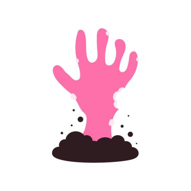 Beyaz arkaplanda izole edilmiş zombi eli ile cadılar bayramı vektör illüstrasyonuName